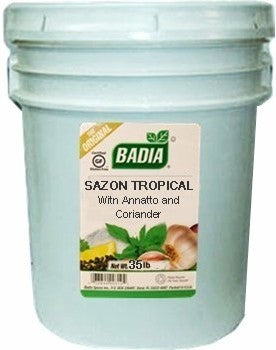 Badia Sazón Tropical with Annatto and Coriander, 35 lb — bulk size for restaurants and high-volume kitchens