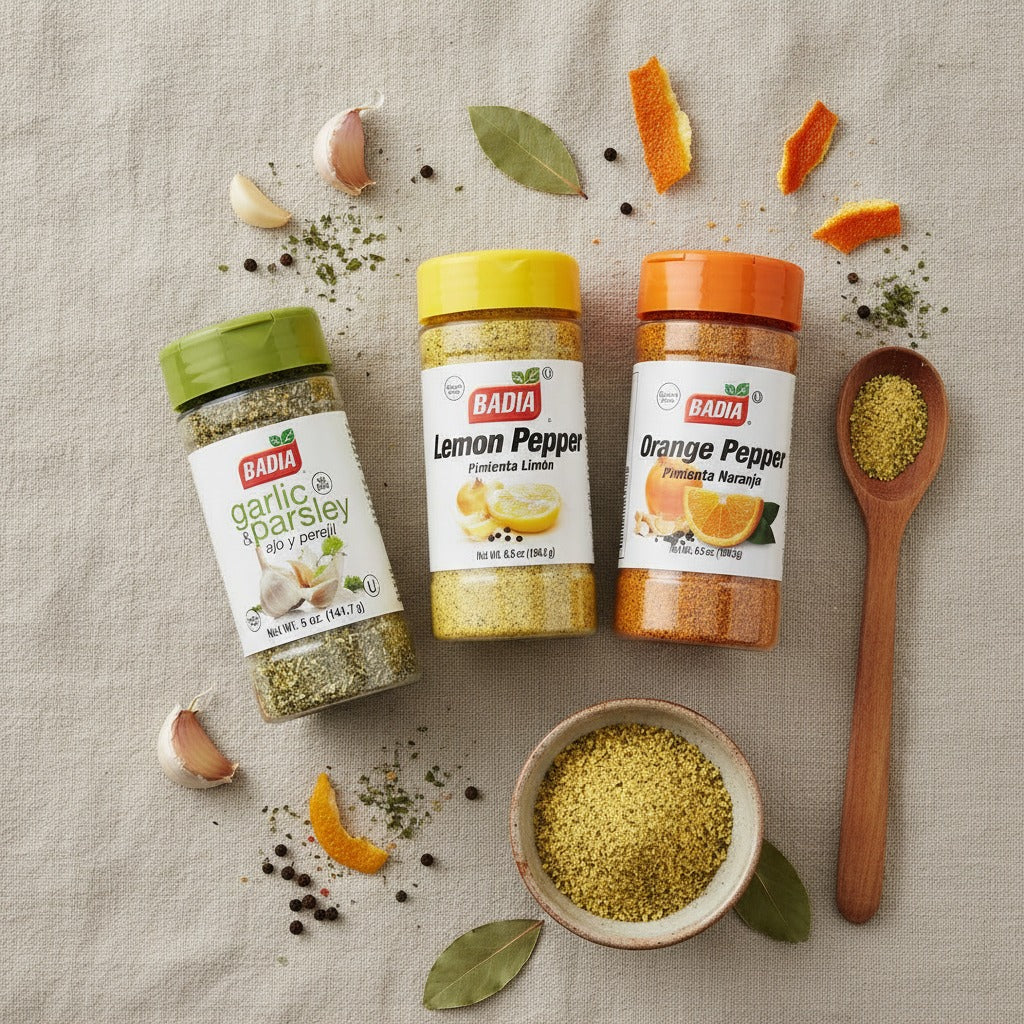 Badia Garlic Parsley, Lemon Pepper & Orange Pepper Bundle — lifestyle