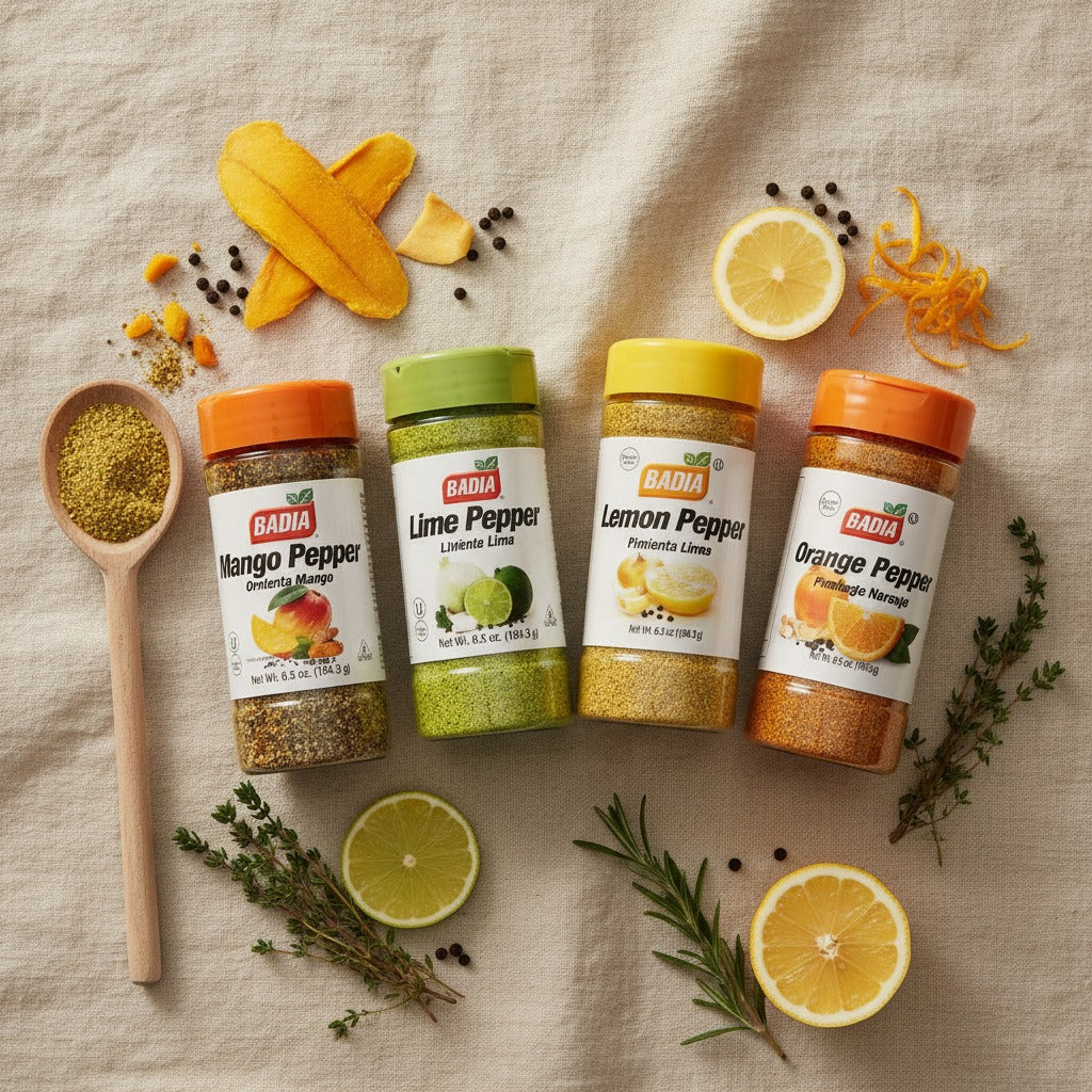 Badia Mango, Lime, Lemon & Orange Pepper Bundle — lifestyle
