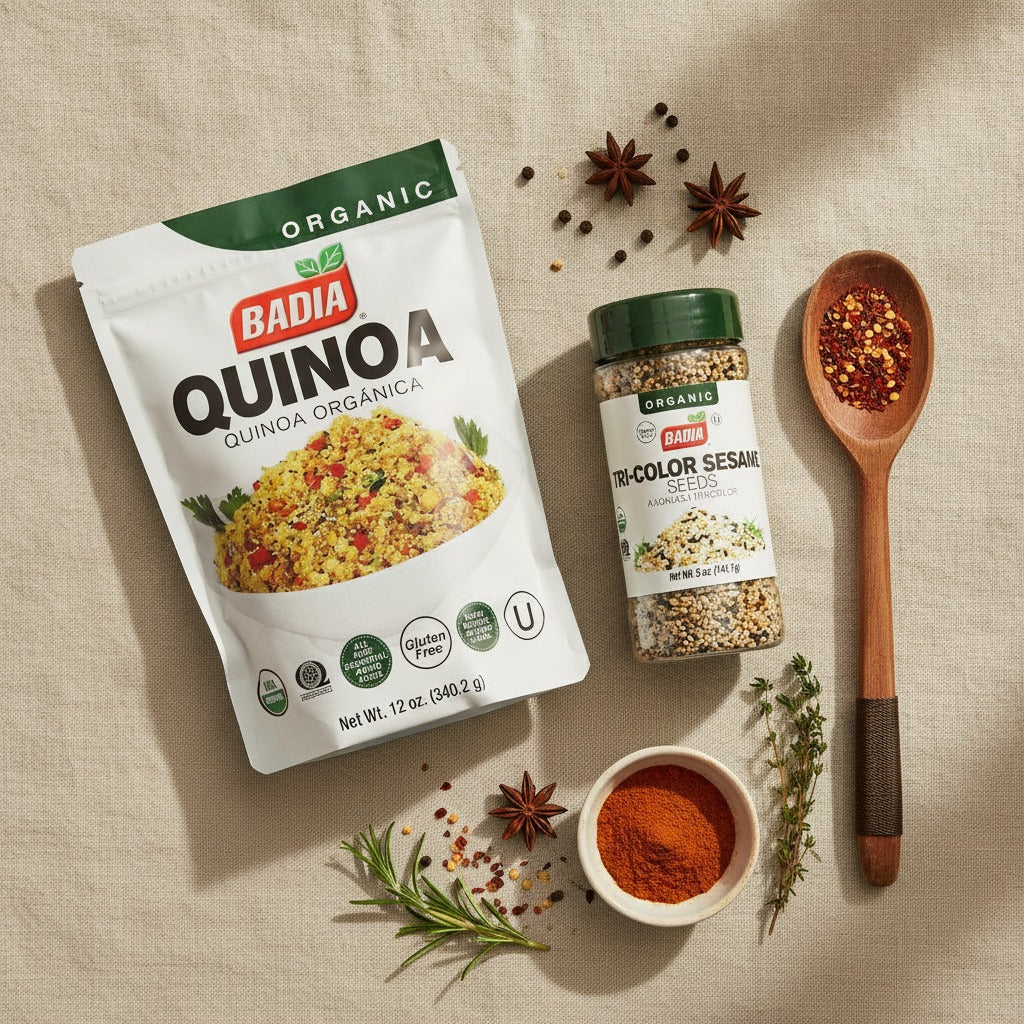 Badia Organic Quinoa & Tri-Color Sesame Seeds Bundle — lifestyle