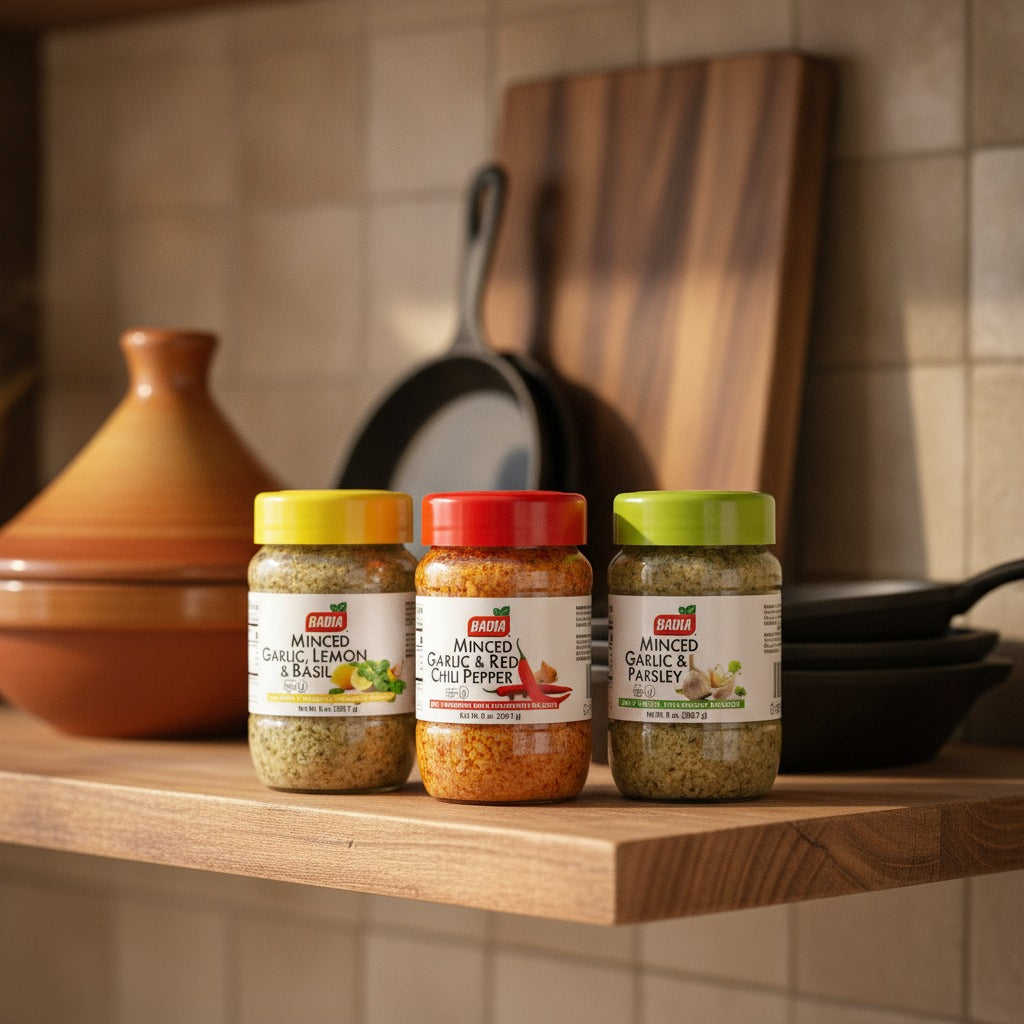 Badia Parsley, Lemon Basil & Red Chili Minced Garlic Bundle — lifestyle