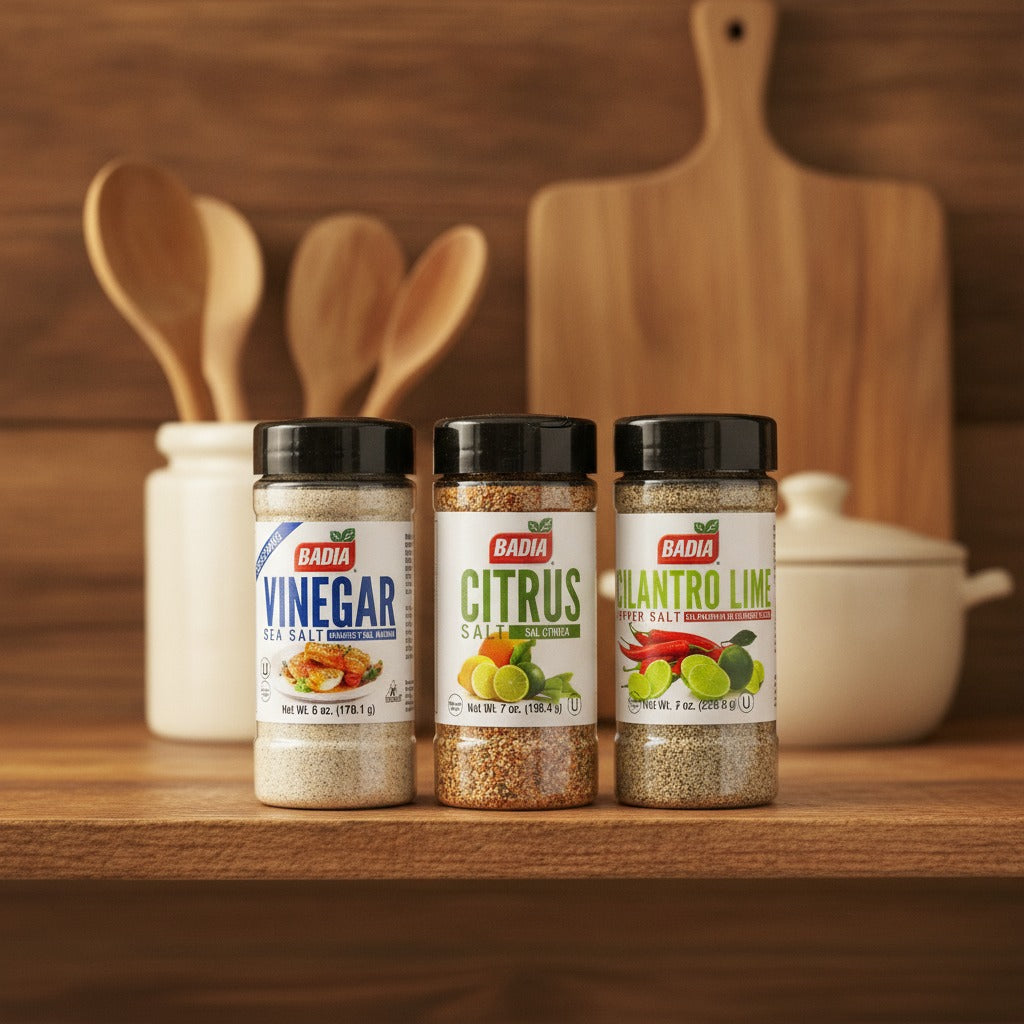 Badia Vinegar Sea Salt, Citrus Salt & Cilantro Lime Pepper Salt Bundle — lifestyle