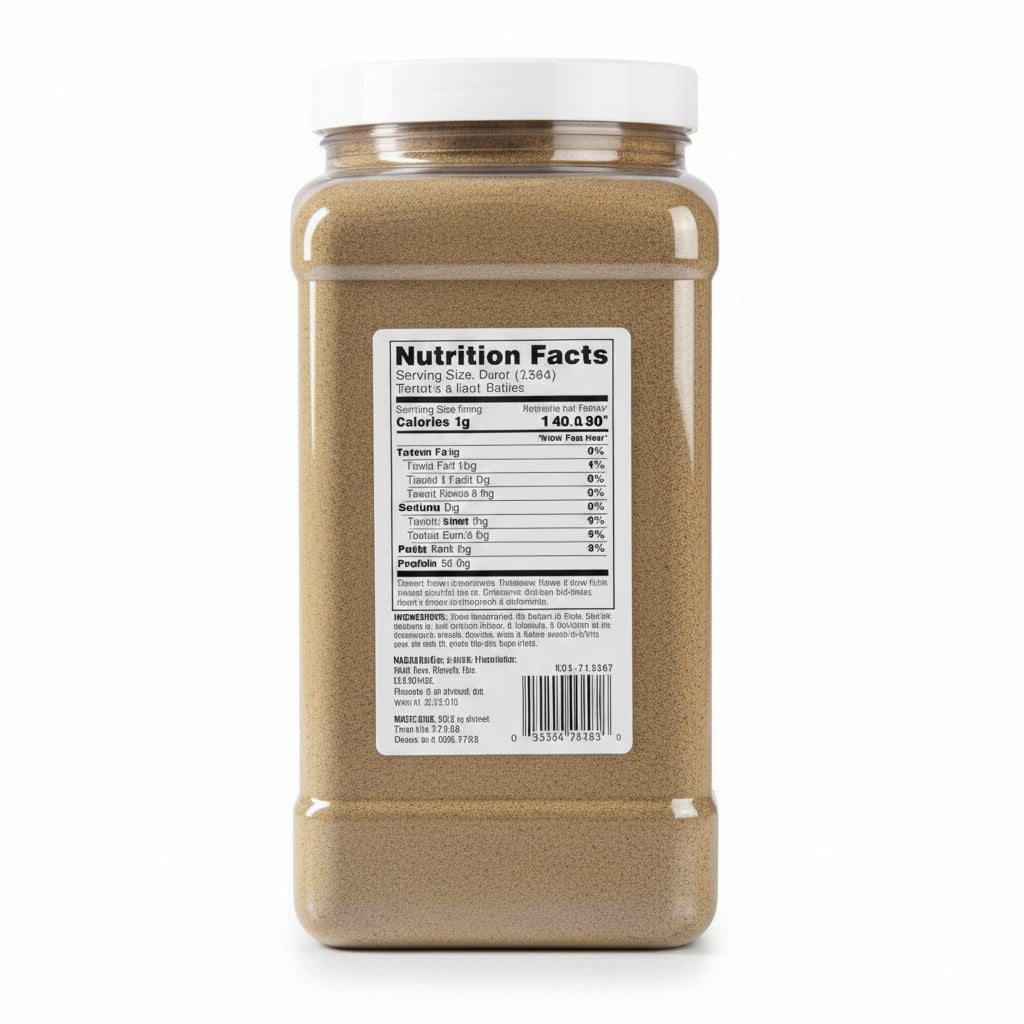 Bodega Badia fine ground black pepper spice in a 4 lb clear jug with a white lid. Ideal for restaurant kitchens.
