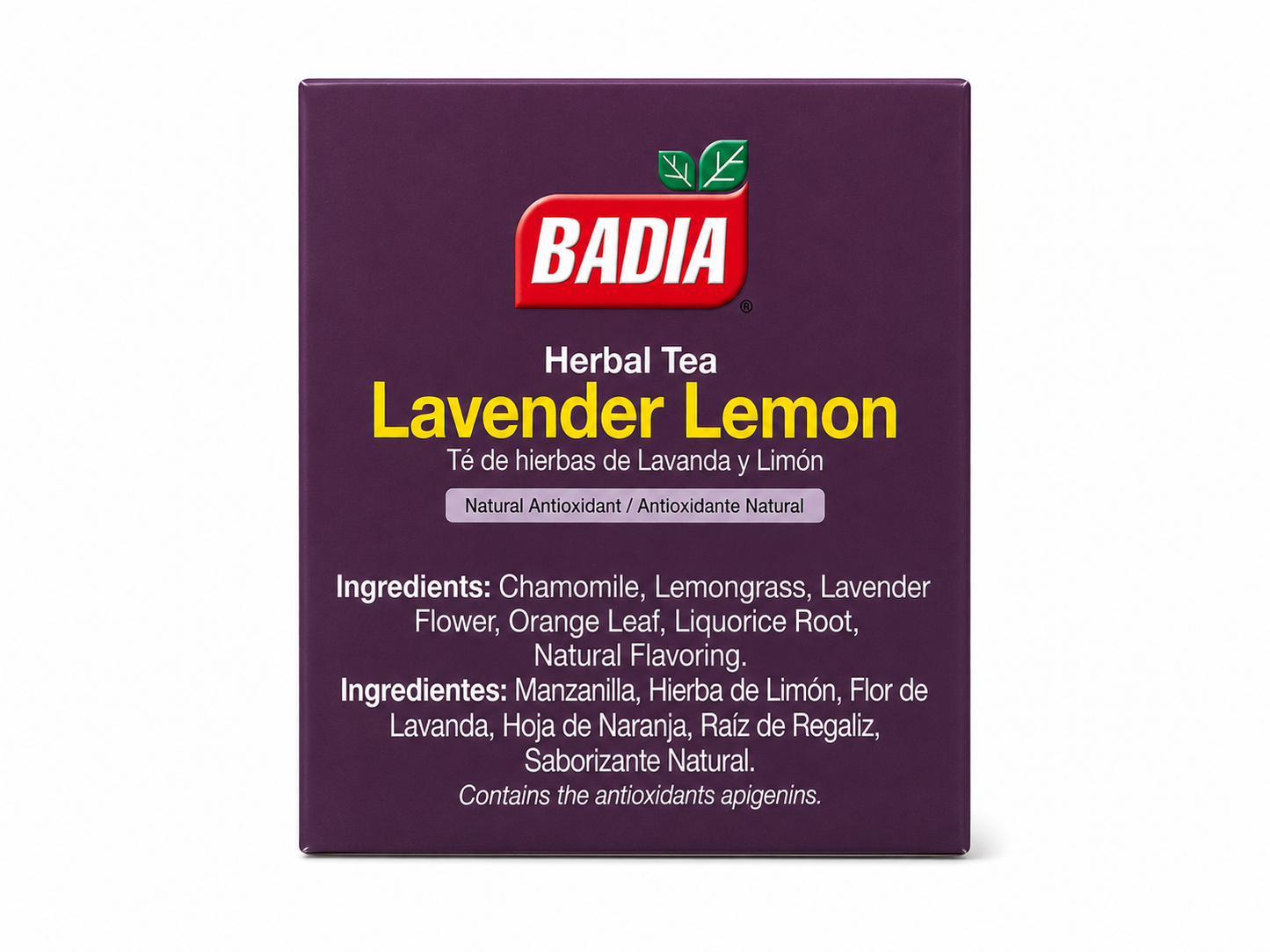 Badia Lavender Lemon Herbal Tea Bags - Caffeine Free Tea 25 Ct