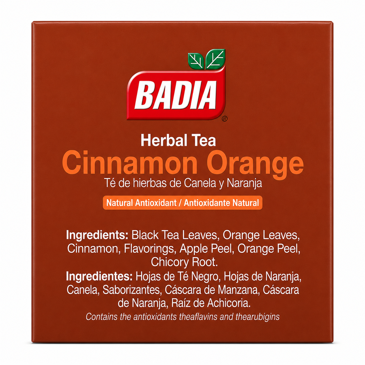 Badia Cinnamon Orange Herbal Tea Bags - Caffeine Free Tea 25 Ct