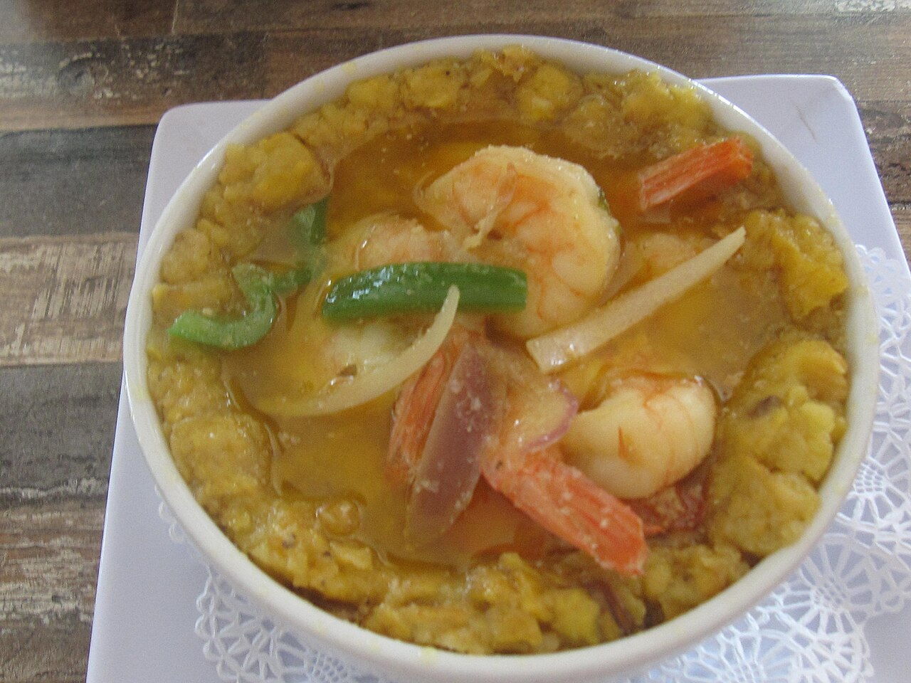 Shrimp mofongo in Aguadilla, a serving variation