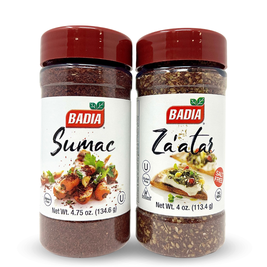 Mediterranean and Middle Eastern Spices - Badia Za'atar and Sumac bundle