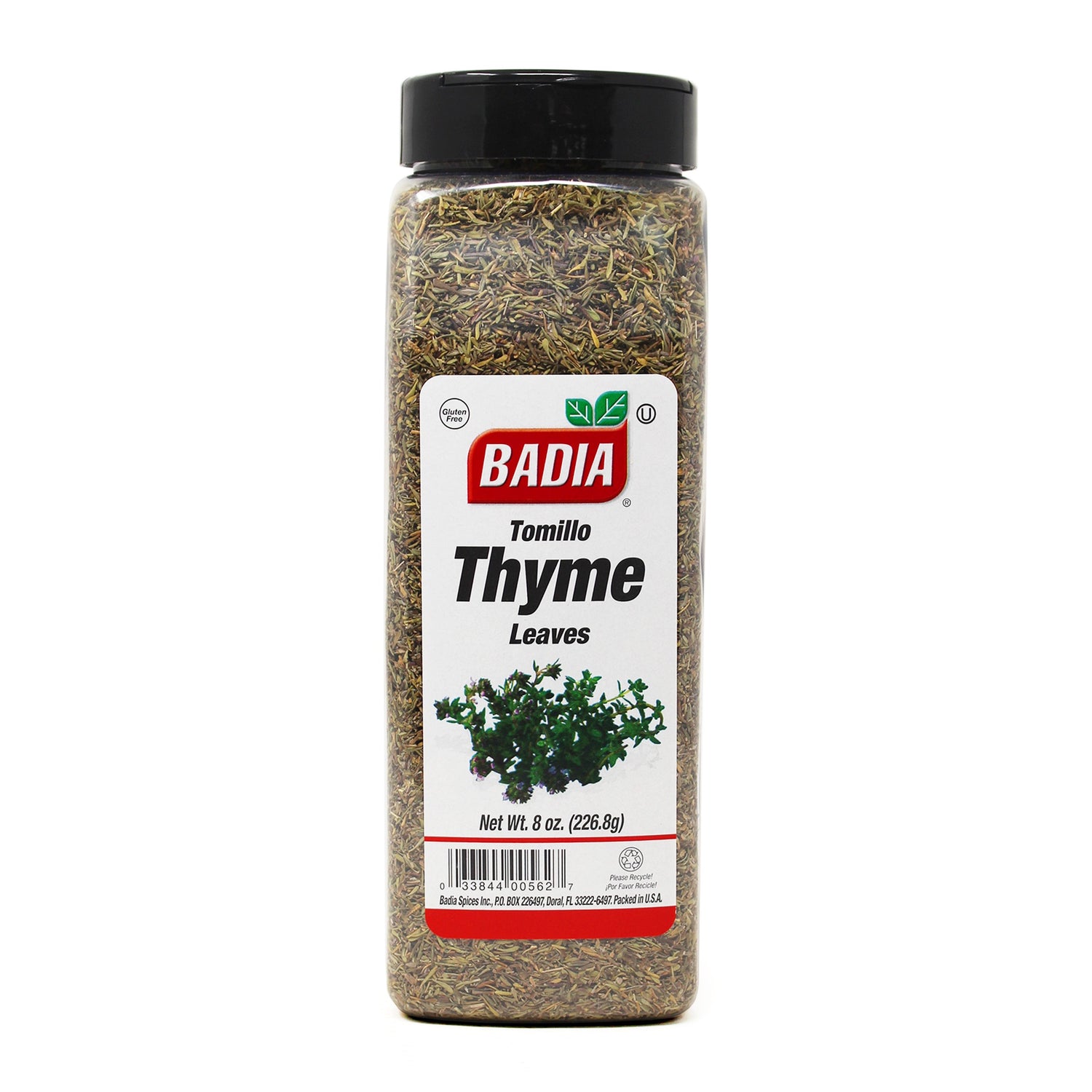 Badia Thyme Leaves Whole, 8 oz — for jerk chicken and Caribbean dishes
