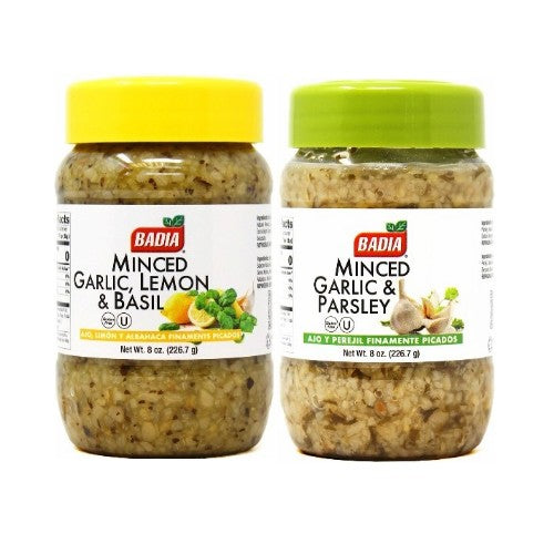 Minced Garlic 2 Flavors  Lemon Basil & Parsley - Bundle