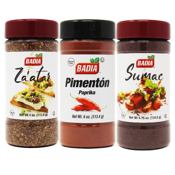 Middle Eastern Spice Trio - Za'atar Paprika & Sumac Bundle