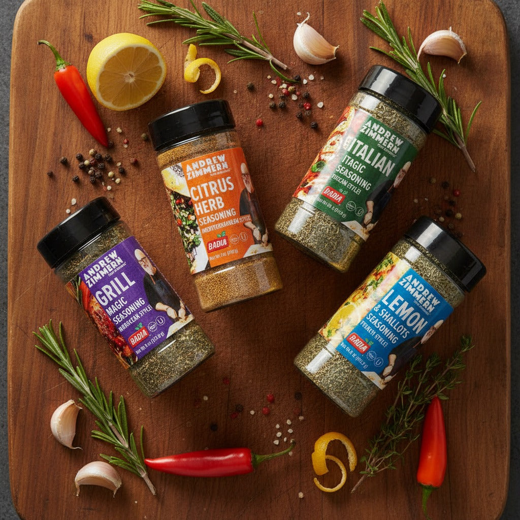 Andrew Zimmern Moroccan, Tuscan, French & Mediterranean Seasoning Bundle — lifestyle