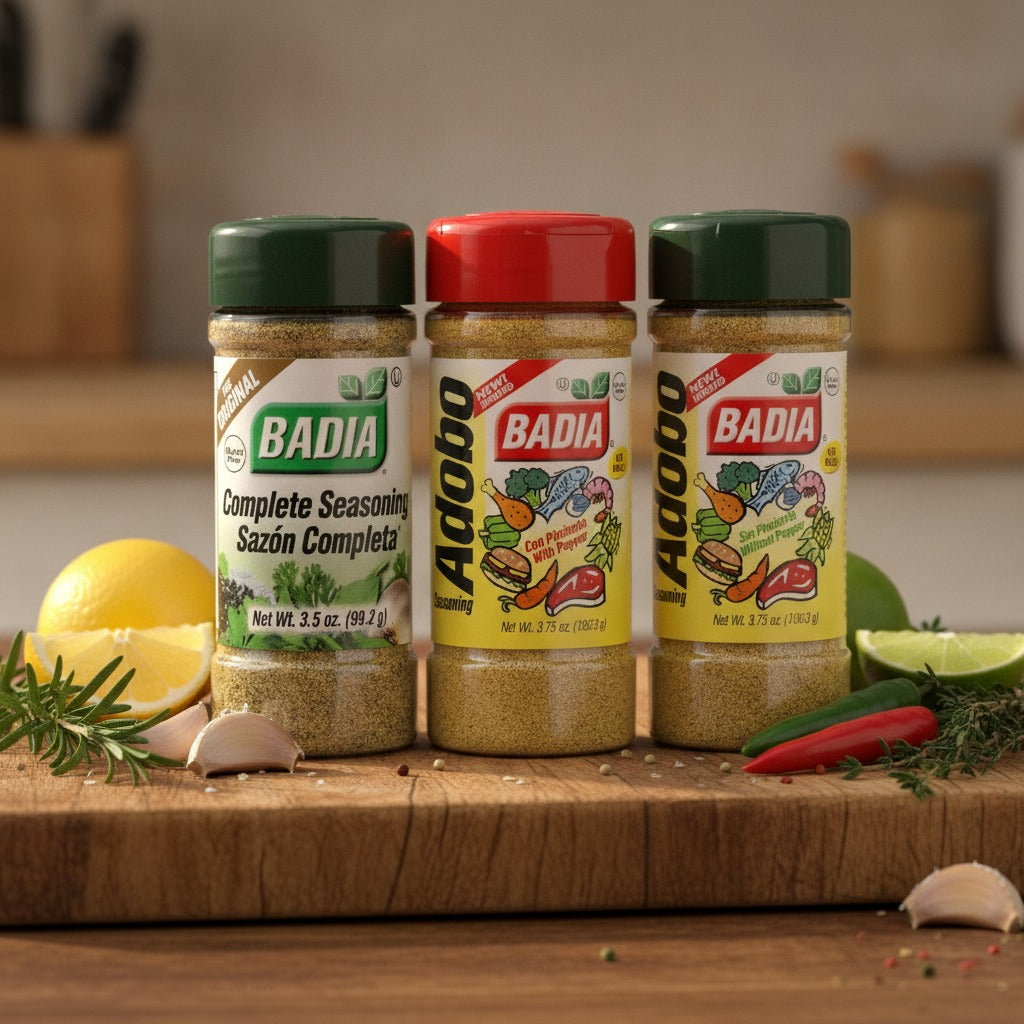 Badia Adobo (with & without Pepper) & Complete Seasoning Bundle — lifestyle