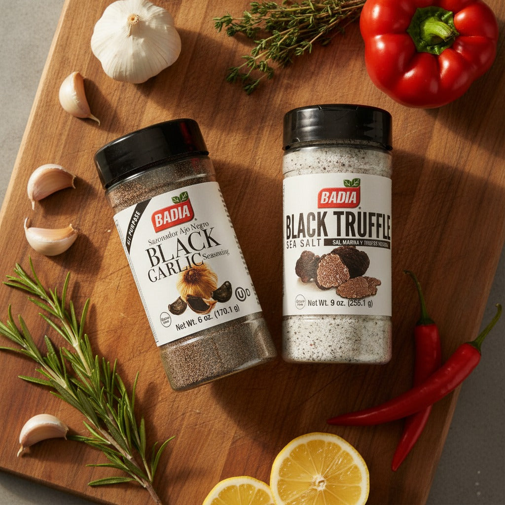 Badia Black Garlic Seasoning & Black Truffle Sea Salt Bundle — lifestyle