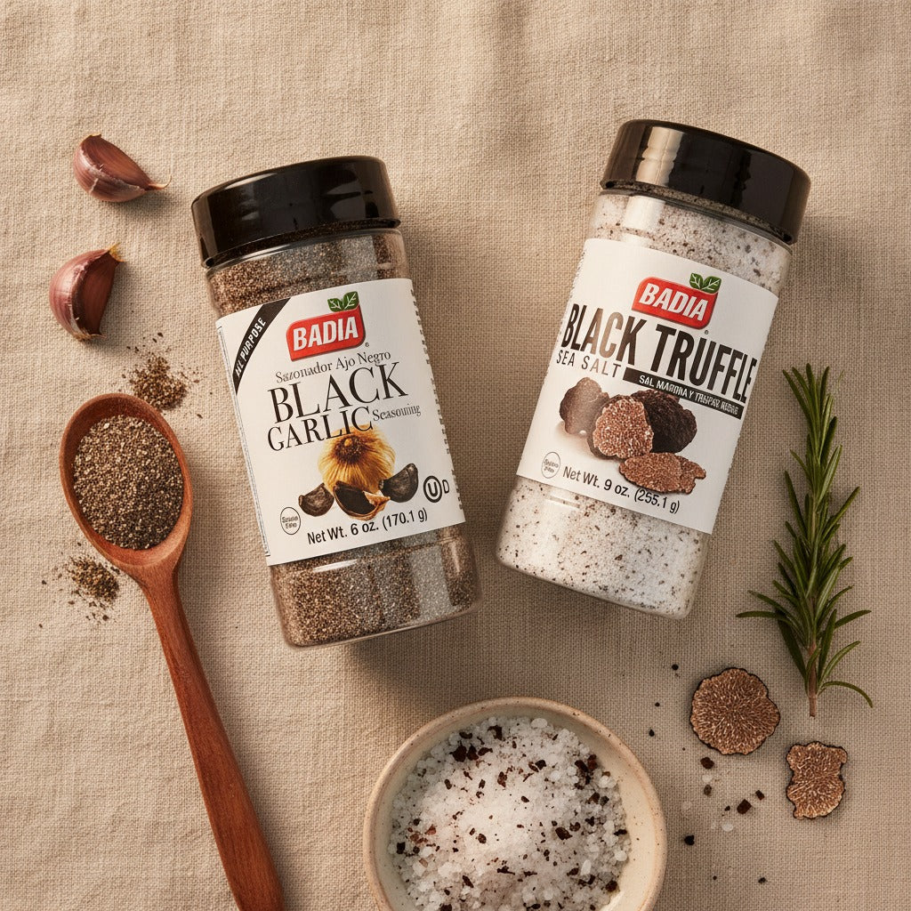 Badia Black Garlic Seasoning & Black Truffle Sea Salt Bundle — lifestyle