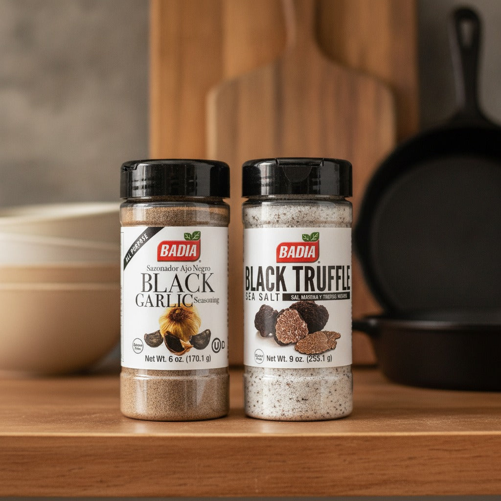 Badia Black Garlic Seasoning & Black Truffle Sea Salt Bundle — lifestyle