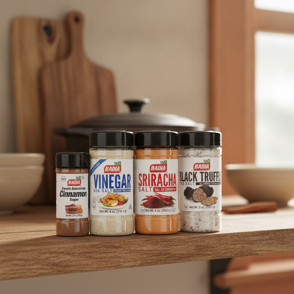 Badia Black Truffle, Sriracha, Vinegar Salt & Cinnamon Sugar Bundle — lifestyle