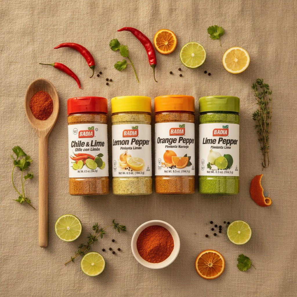 Badia Chile Lime, Lime Pepper, Orange Pepper & Lemon Pepper Hot Wings Bundle — lifestyle