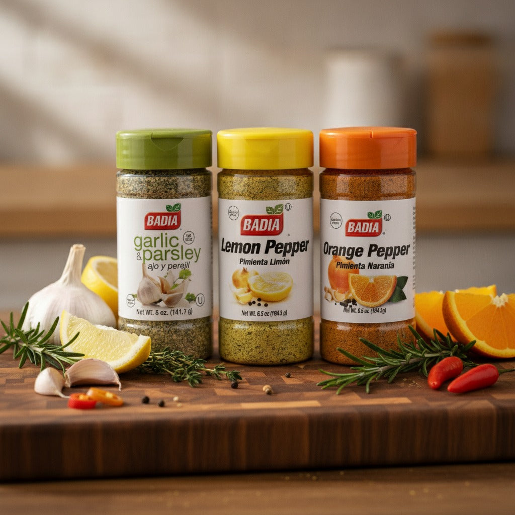 Badia Garlic Parsley, Lemon Pepper & Orange Pepper Bundle — lifestyle
