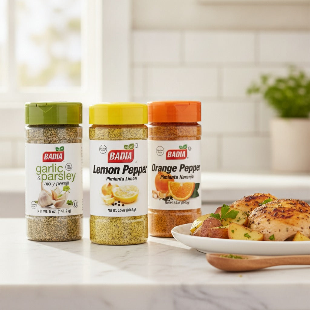 Badia Garlic Parsley, Lemon Pepper & Orange Pepper Bundle — lifestyle