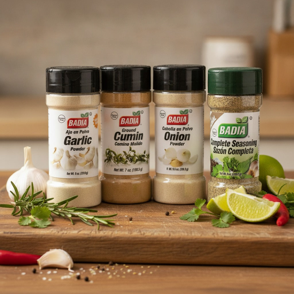 Badia Garlic Powder, Cumin, Onion Powder & Complete Seasoning Bundle — lifestyle