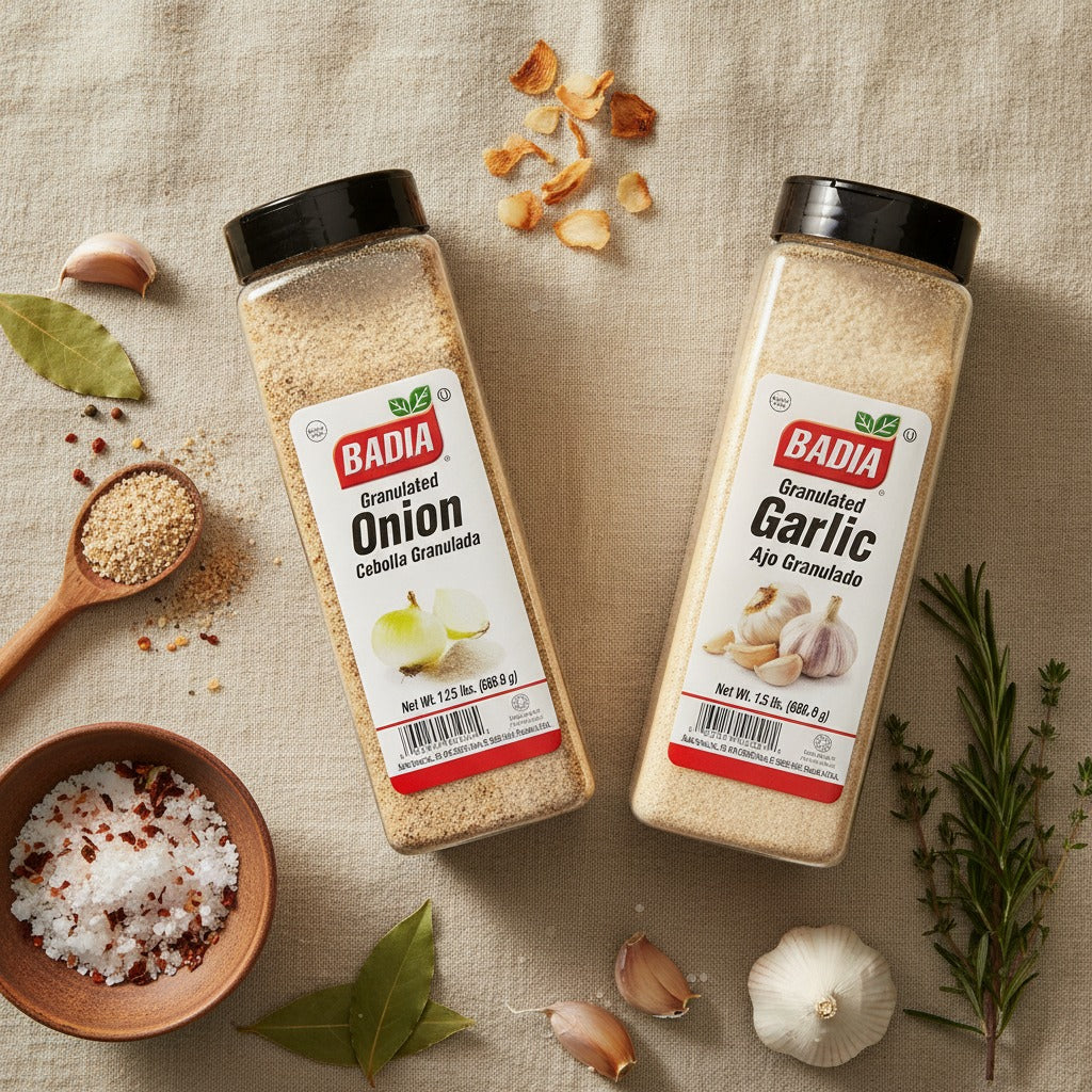 Badia Granulated Onion & Granulated Garlic Bundle — lifestyle