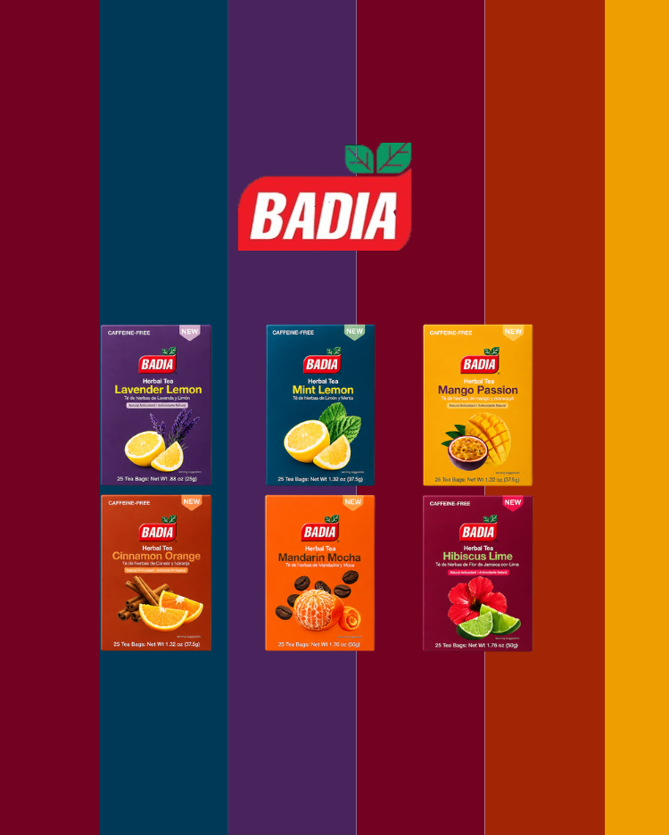 Badia New Herbal Tea Sampler - all 6 caffeine-free flavors
