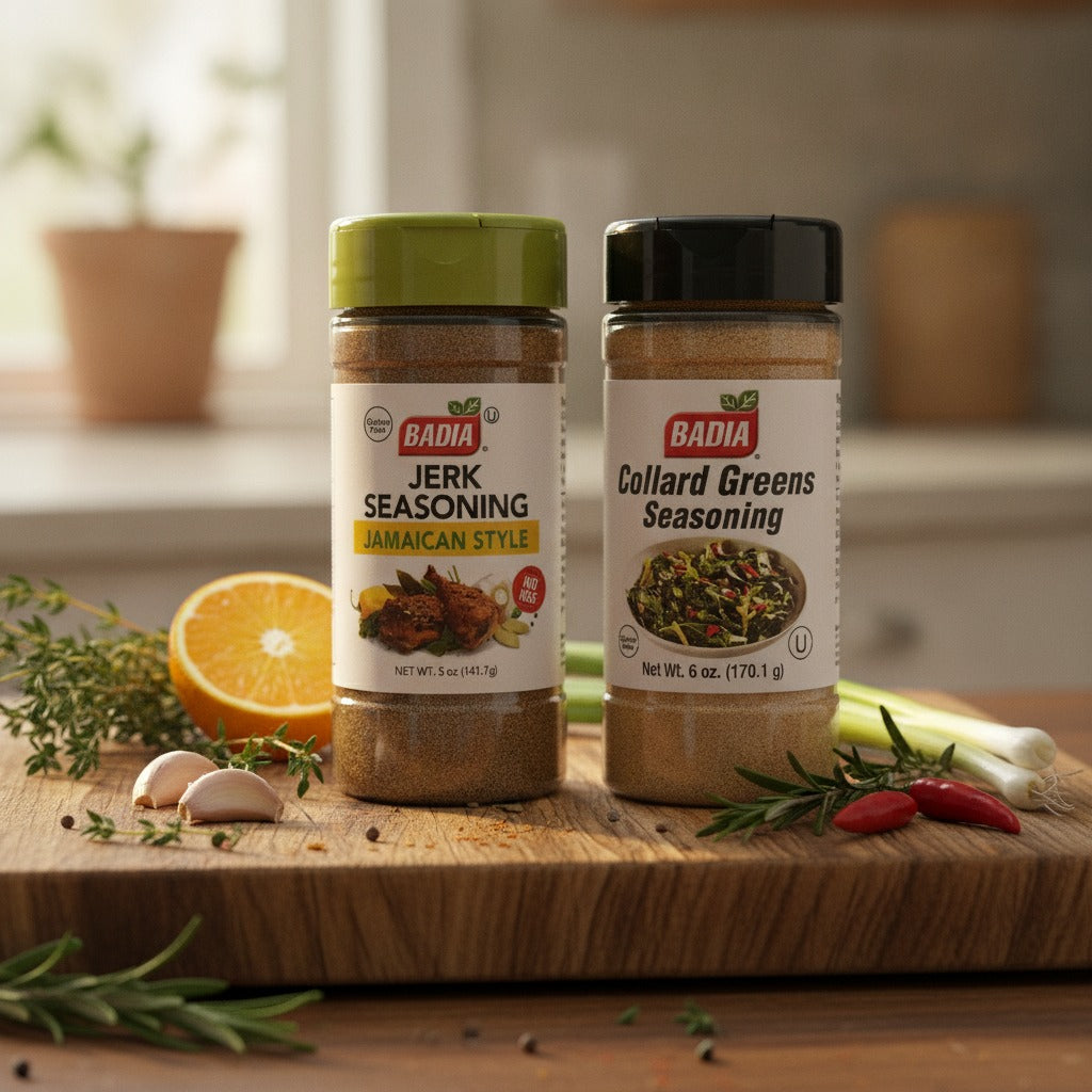 Badia Jerk Seasoning & Collard Greens Seasoning Bundle — lifestyle