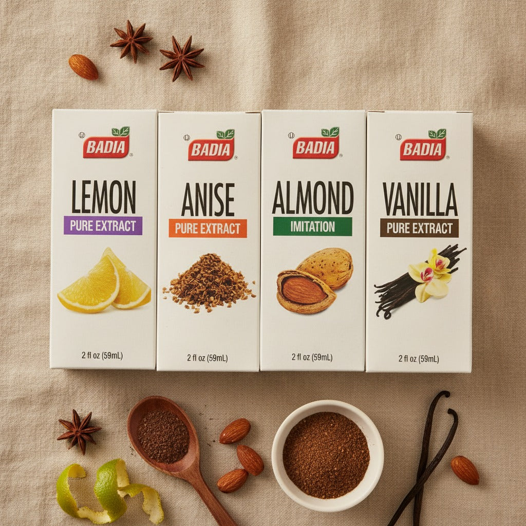 Badia Lemon, Almond, Anise & Vanilla Extracts Bundle — lifestyle