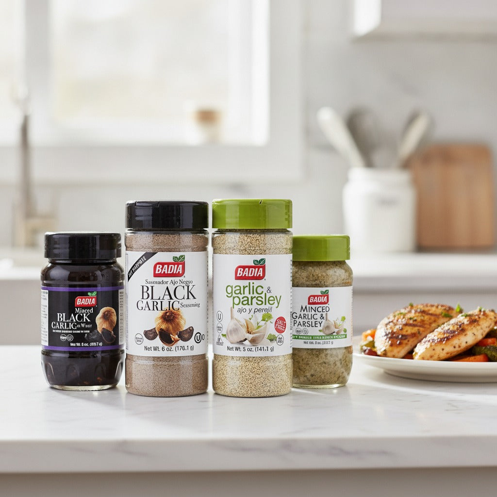 Badia Minced Black Garlic, Black Garlic Seasoning, Garlic Parsley & Minced Garlic Parsley Bundle — lifestyle