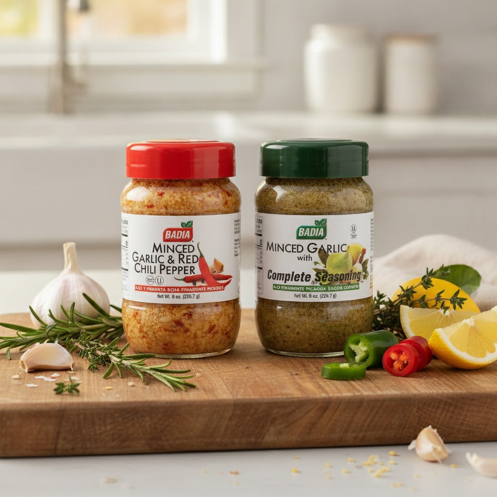 Badia Minced Garlic Complete Seasoning & Red Chili Pepper Bundle — lifestyle