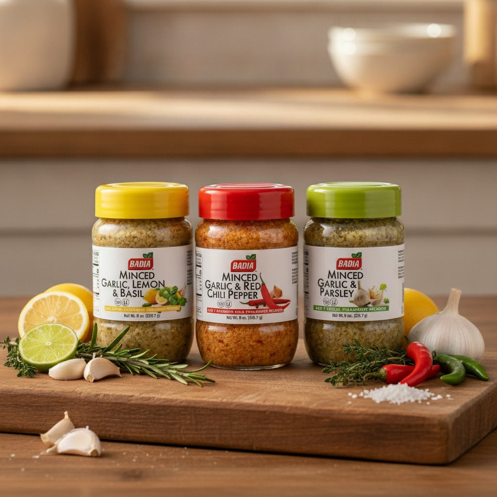 Badia Parsley, Lemon Basil & Red Chili Minced Garlic Bundle — lifestyle