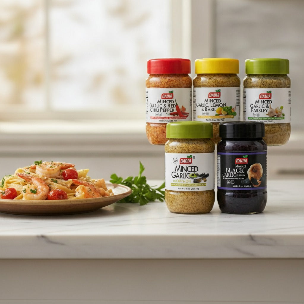 Badia Red Chili, Lemon Basil, Parsley, Black & Olive Oil Minced Garlic Bundle — lifestyle