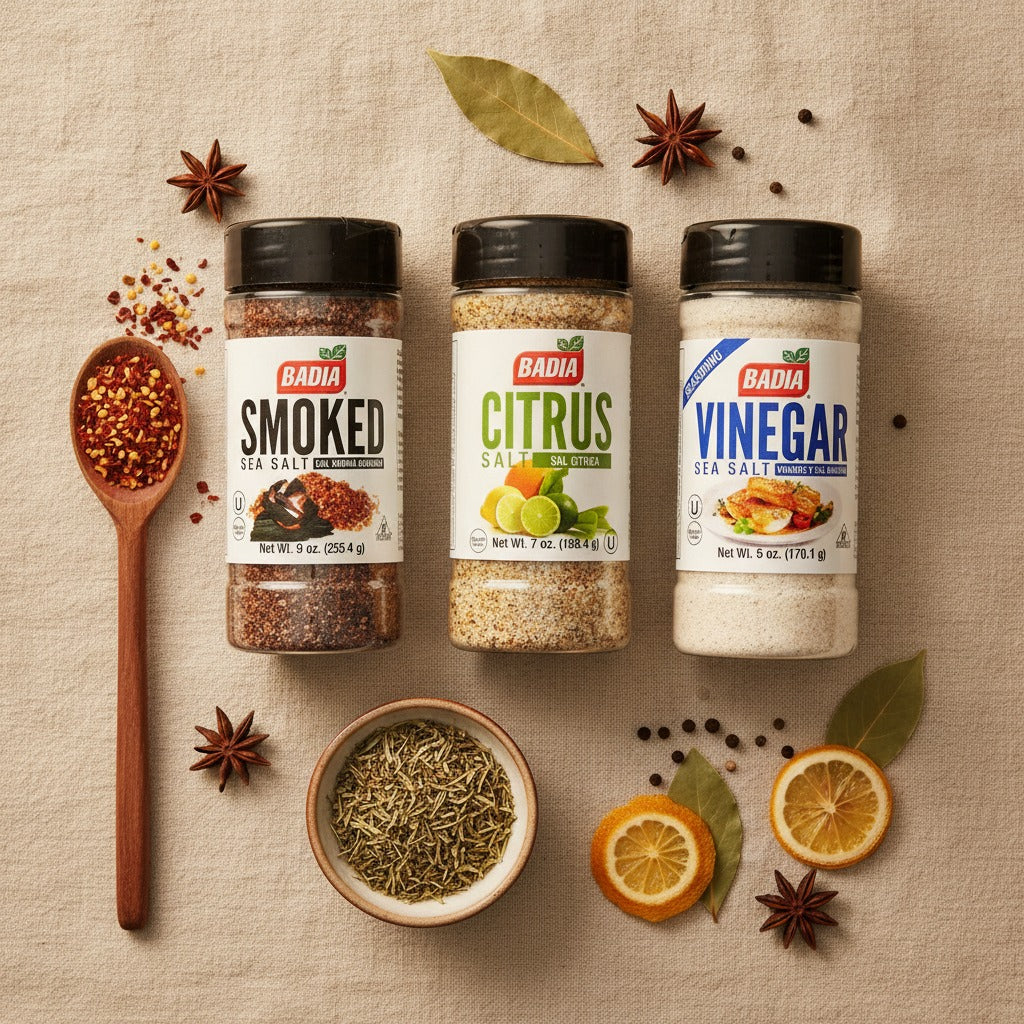 Badia Smoked Sea Salt, Citrus Salt & Vinegar Sea Salt Bundle — lifestyle