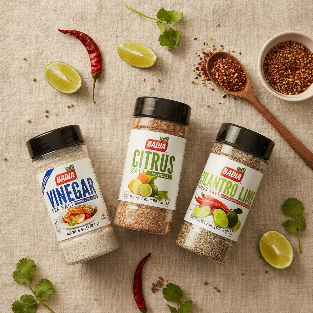Badia Vinegar Sea Salt, Citrus Salt & Cilantro Lime Pepper Salt Bundle — lifestyle