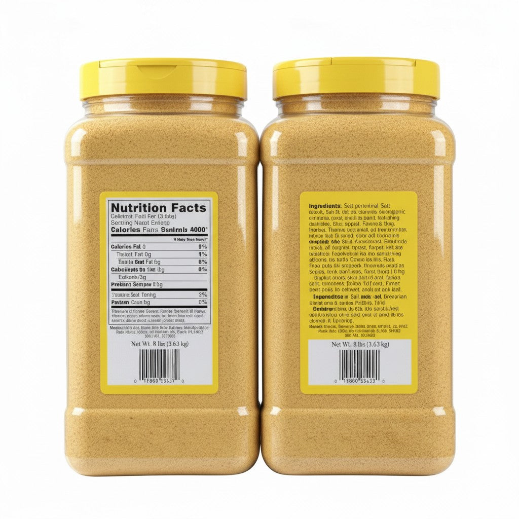 Bodega Badia Adobo Seasoning Without Pepper, 2 x 8 lb jugs. All-purpose Cuban seasoning base with salt, garlic, oregano, turmeric, and onion.