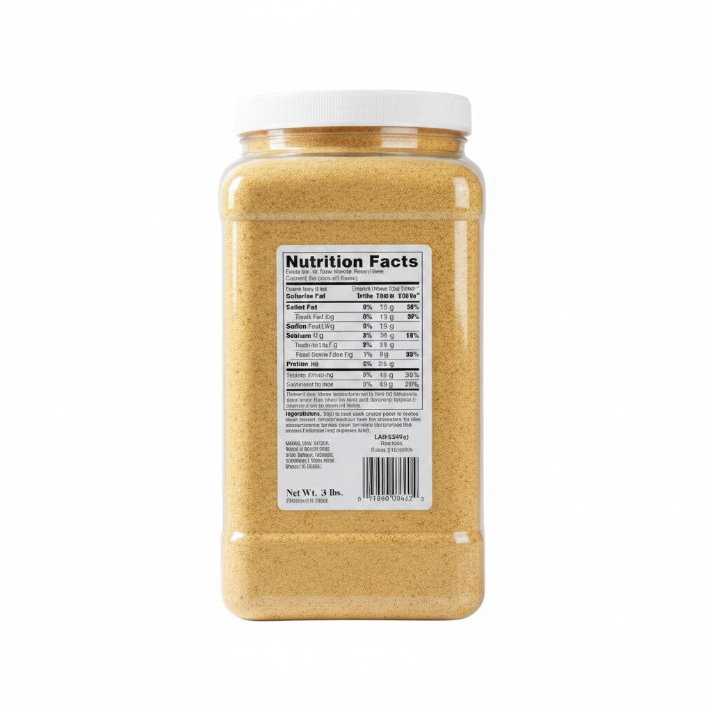 Bodega Badia Adobo Seasoning without Pepper, 8 lb jar of yellow spice blend with salt, garlic, oregano, and turmeric.