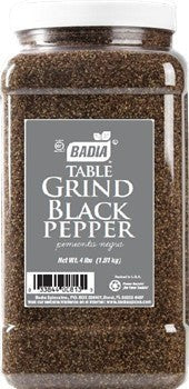 Bodega Badia table grind black pepper in a 4 lb jug, medium grind for restaurant use.