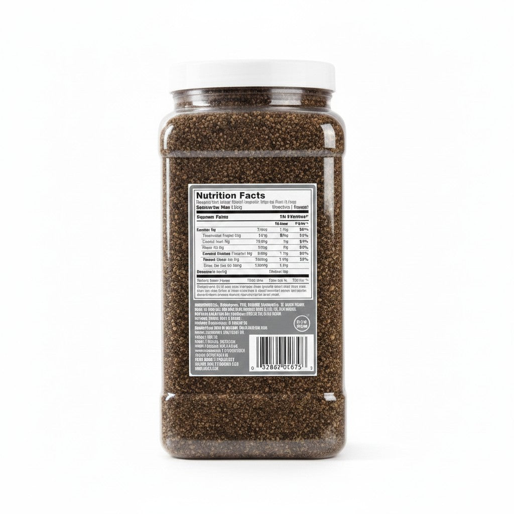 Bodega Badia table grind black pepper, 4 lb jug. Medium grind suitable for restaurant use.