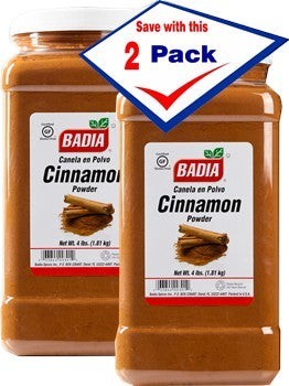 Bodega Badia Cinnamon Powder Spice, 4 lb bag, 2 pack. Ground cassia cinnamon with a fine grind and sweet-warm aroma.
