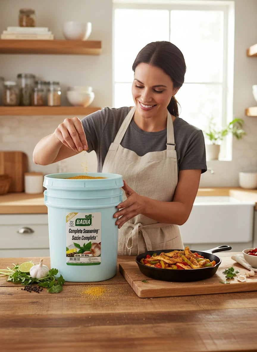 Badia Complete Seasoning, 35 lb — bulk size for restaurants and high-volume kitchens