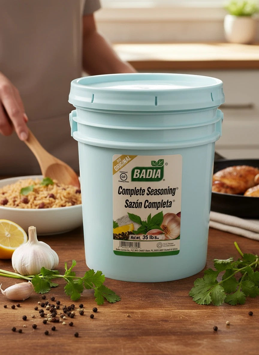 Badia Complete Seasoning, 35 lb — bulk size for restaurants and high-volume kitchens