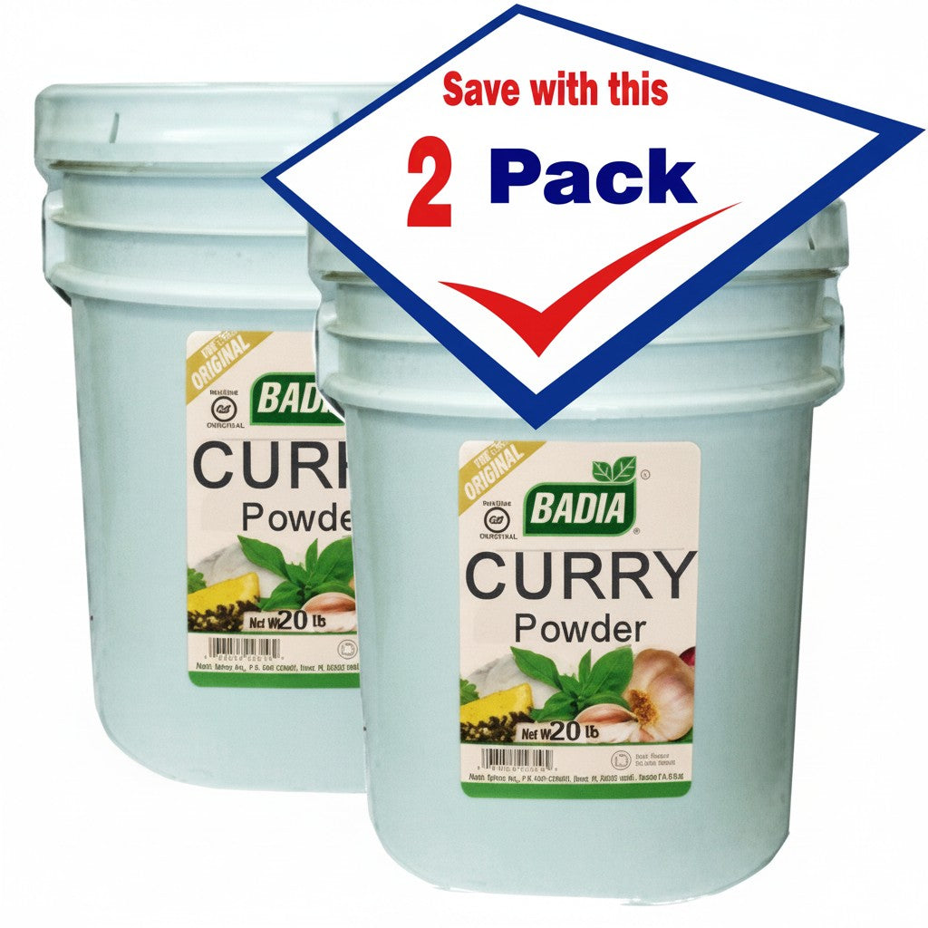 Bodega Badia Curry Powder, 2 x 20 lb buckets. A blend of turmeric, coriander, cumin, fenugreek, and chiles.