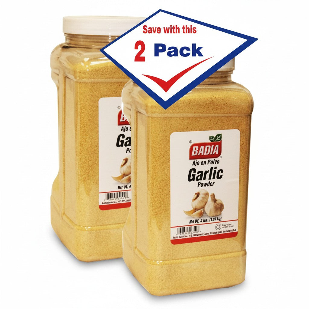 Bodega Badia Garlic Powder Spice, 2 pack of 4 lb jugs, pure dehydrated garlic, no salt or fillers.