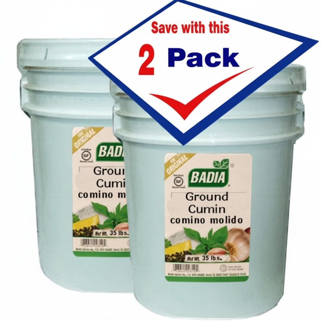 Bodega Badia Ground Cumin Spice, 20 lb containers, 2 pack. Bulk spice for commercial kitchens.