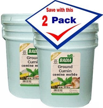 Bodega Badia Ground Cumin Spice, 20 lb containers, 2 pack. Bulk spice for commercial kitchens.