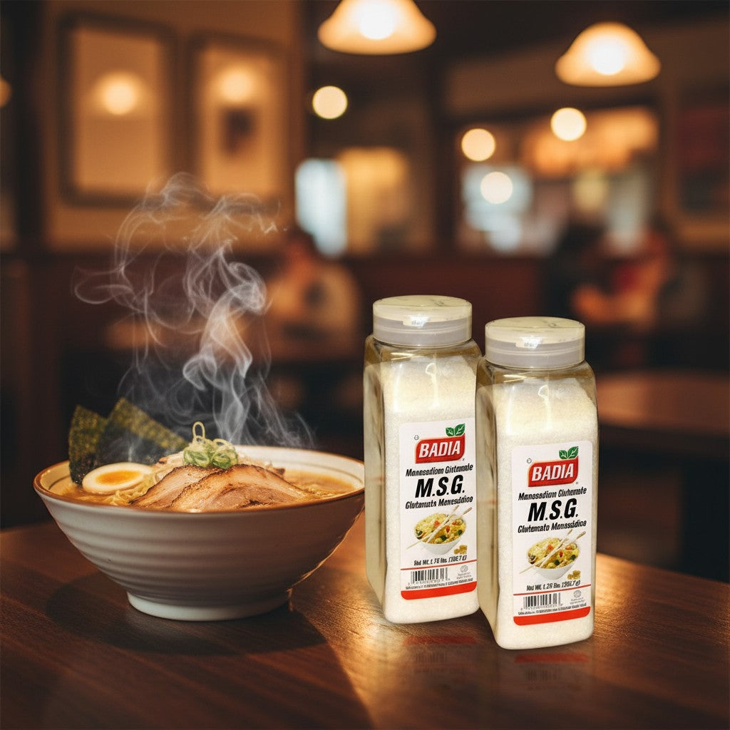 Bodega Badia MSG Monosodium Glutamate 1.75 lb jars, 2-pack. Fine white crystals for enhancing savory flavors.