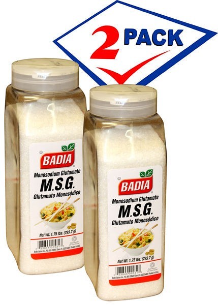 Bodega Badia MSG Monosodium Glutamate, 2 pack of 1.75 lb jars, fine white crystals for savory flavor.