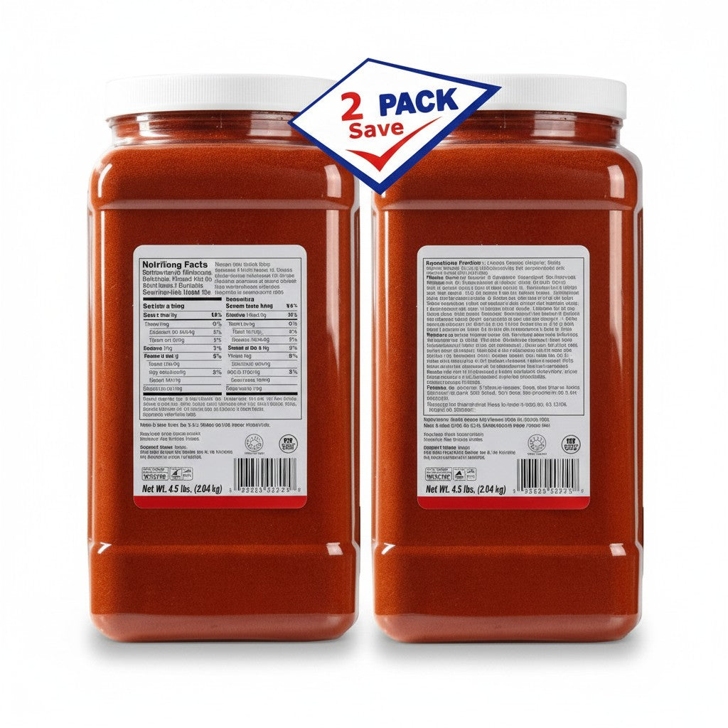 Bodega Badia Paprika Pimentón, 2 pack of 4.5 lb jugs, ground spice with mild, sweet pepper flavor and bright red hue.