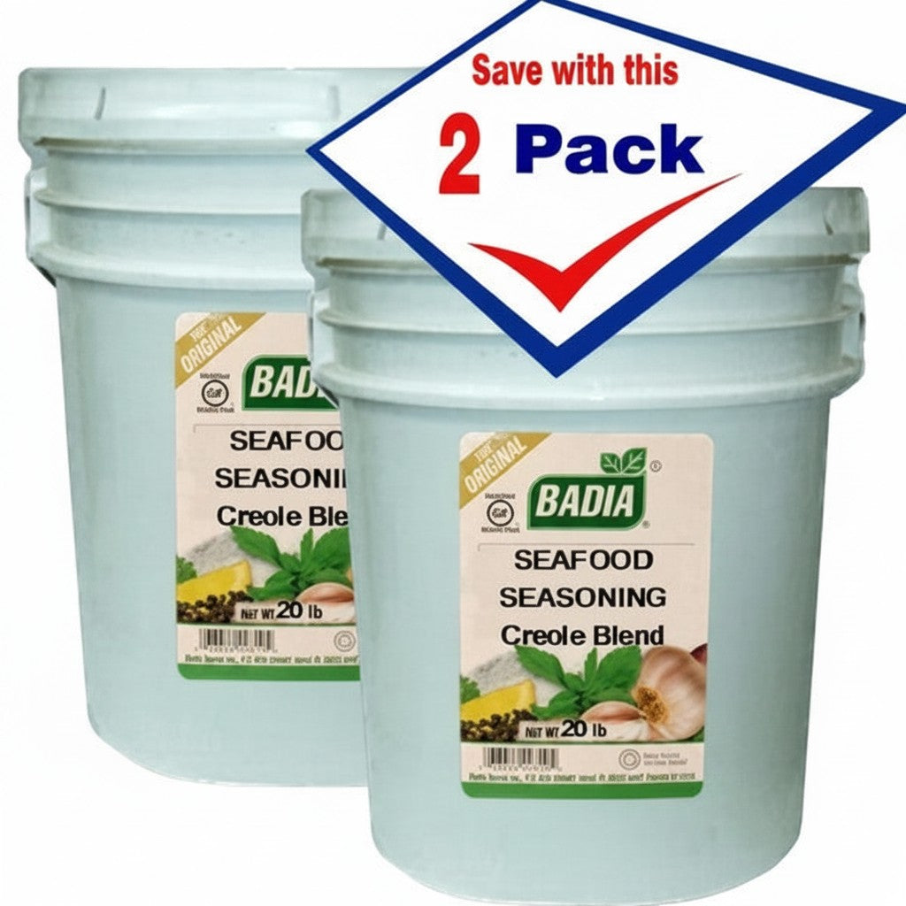 Bodega Badia Seafood Seasoning Creole Blend (Blackened) 2 x 20 lb buckets. Paprika-forward seasoning for Cajun, Creole, and Southern dishes.