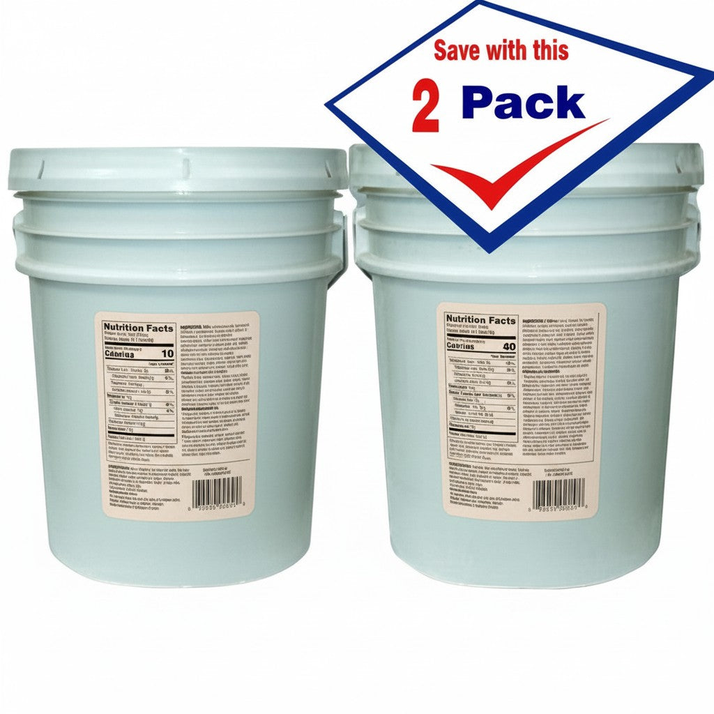 Bodega Badia Seafood Seasoning Creole Blend (Blackened) in two 20 lb buckets. Paprika-forward with garlic, onion, pepper, thyme, and cayenne.
